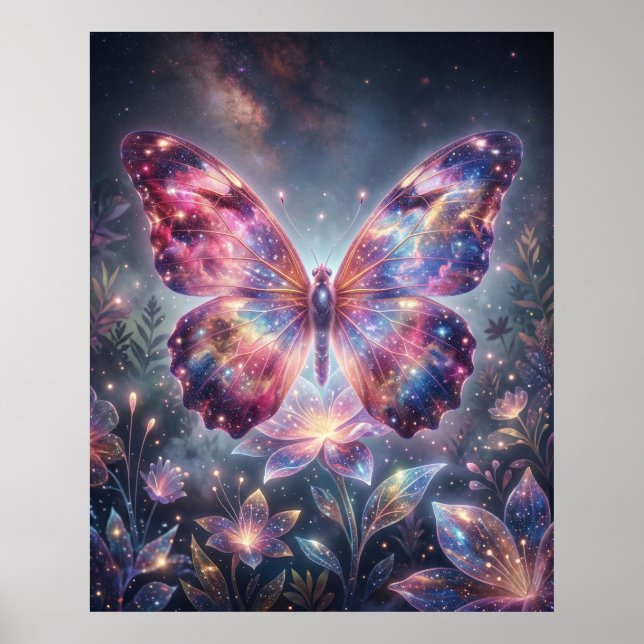 Affiche Papillon Nébuleux Ailes Cosmiques (Devant)
