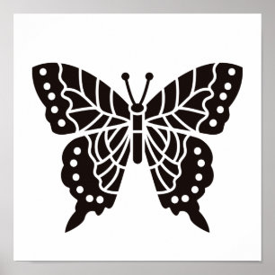 Affiche Papillon noir et blanc