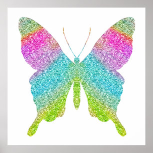 Affiche papillon pailleté