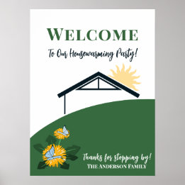 Affiche Papillon Pissenlit Bienvenue à notre fête de nouve