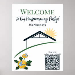 Affiche Papillon Pissenlit Bienvenue à Notre Fête de Nouve