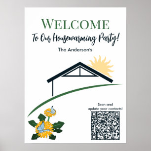 Affiche Papillon Pissenlit Bienvenue à Notre Fête de Nouve