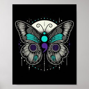 Affiche Papillon point-virgule Sensibilisation au suicide