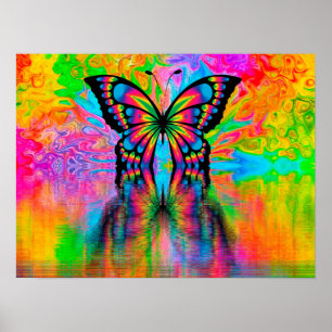 Affiche Papillon psychodelique