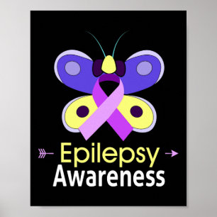 Affiche Papillon Purple Ribbon Epilepsie Support de sensib