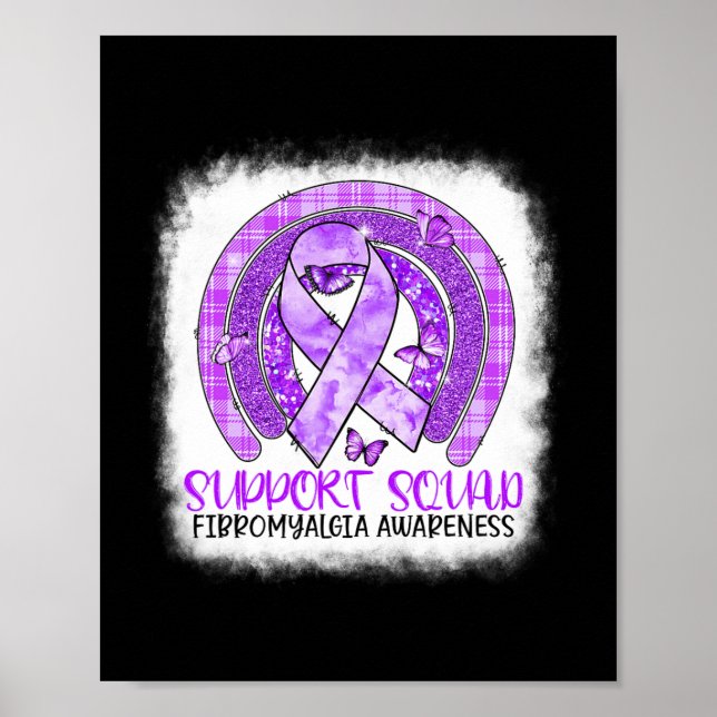 Affiche Papillon Rainbow Support Squad Fibromyalgia Aware (Devant)