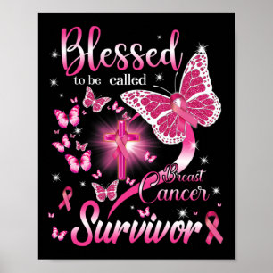Affiche Papillon Rose Béni D'Être Appelé Cancer Du Sein