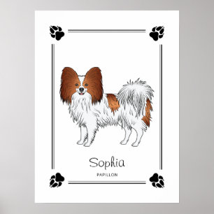 Affiche Papillon Rouge Et Blanc Avec Des Pattes Et Du Text