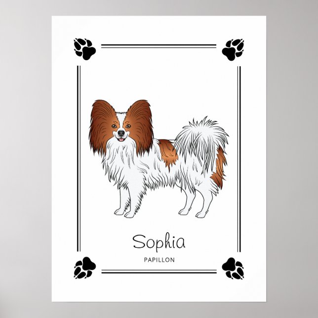 Affiche Papillon Rouge Et Blanc Avec Des Pattes Et Du Text (Devant)