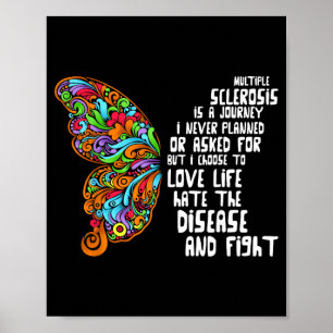 Affiche Papillon Ruban Orange Sclérose en Plaques