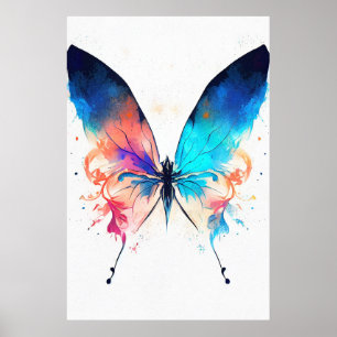 Affiche Papillon Sauvage Nature Animal Couleur Art Peintur