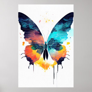 Affiche Papillon Sauvage Nature Animal Couleur Art Peintur