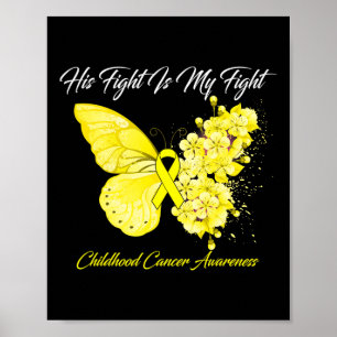 Affiche Papillon Son combat est ma lutte contre le cancer