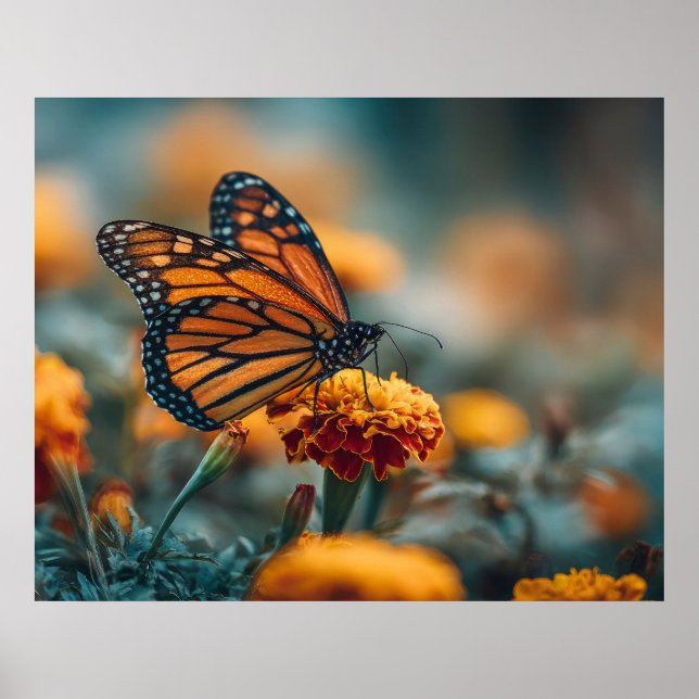Affiche Papillon sur un souci (Devant)