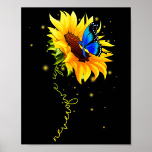 Affiche Papillon Tournesol Ne Jamais Abandonner Trisomie 2