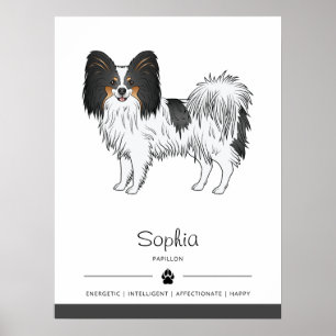 Affiche Papillon tricolore mignon et heureux avec texte pe