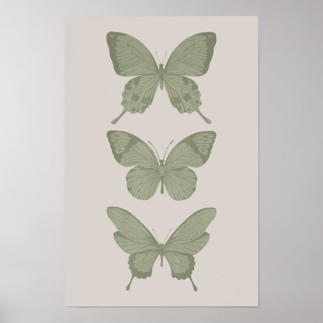 Affiche Papillon vert Mur Art Sage Art Vert Imprimer (Devant)