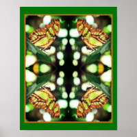 Papillon vert Posant Abstrait