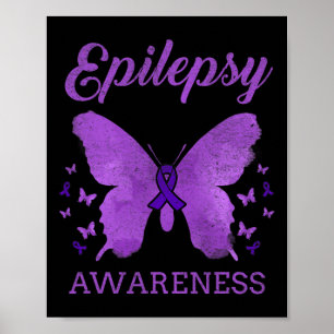 Affiche Papillon vintage de sensibilisation à l'épilepsie