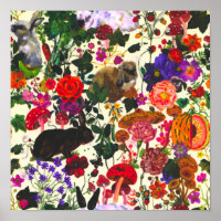 Papillon vintage Jardin de lapin Aquarelle florale