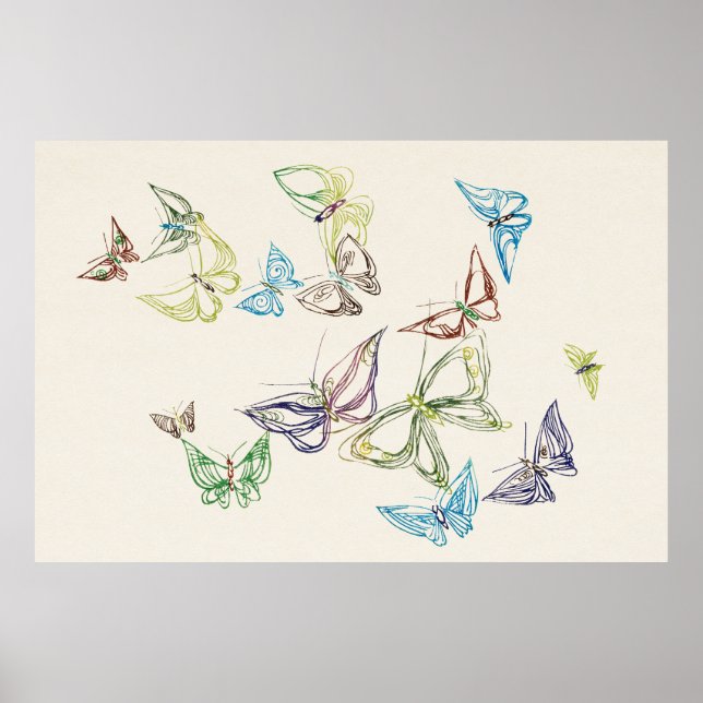 Affiche Papillon vintage par Kamisaka Sekka (1904) (Devant)