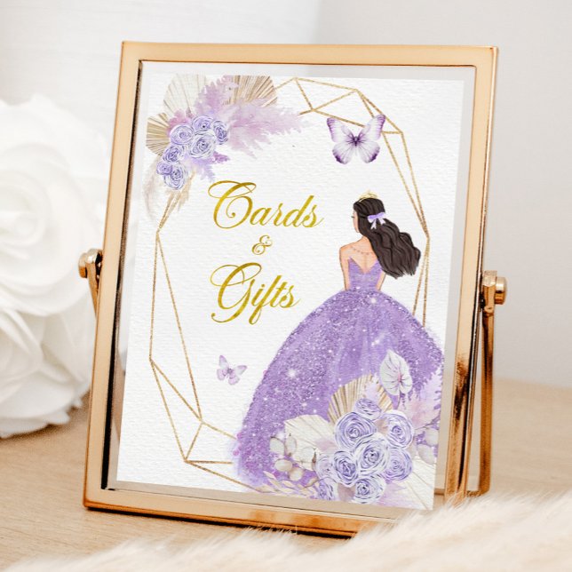Affiche Papillon violet Boho Quinceañera Cartes et cadeaux (Créateur téléchargé)