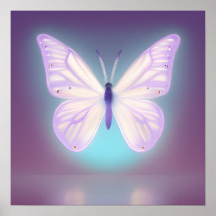 Affiche Papillon violet clair brillant