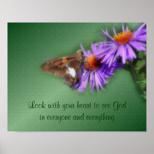 Affiche Papillon Voir Dieu Citation Inspirationnelle Natur