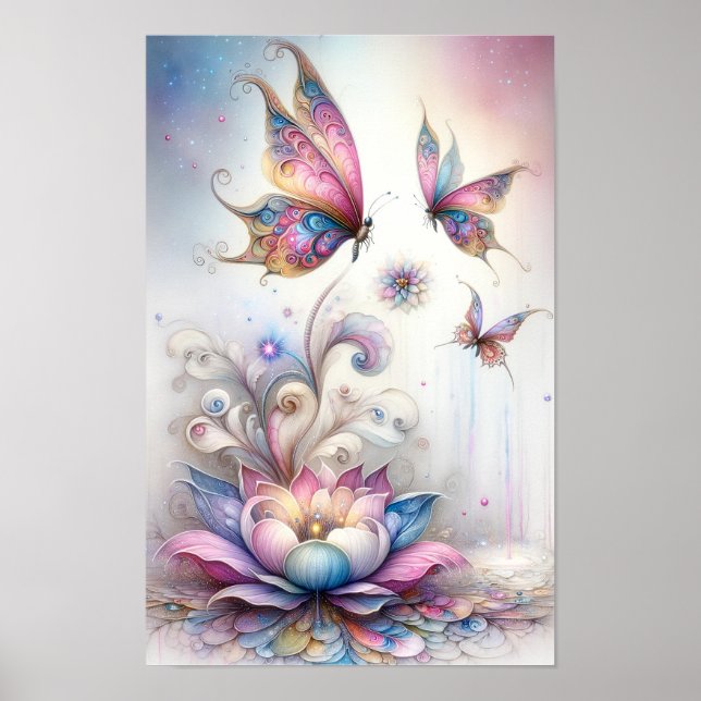 Affiche Papillon Whimsical Wall Art (Devant)
