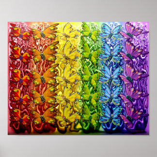 Affiche Papillons Arc-en-ciel