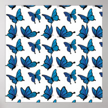 Papillons bleus Abstraits sans fil numérique