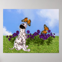 Papillons de Chien Dalmatien Peinture photo art Ch