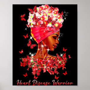 Affiche Papillons de guerrières cardiaques Femmes Maladie