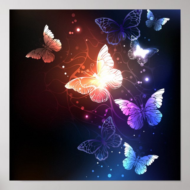 Affiche Papillons de nuit lumineux (Devant)