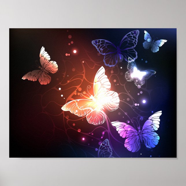 Affiche Papillons de nuit lumineux (Devant)
