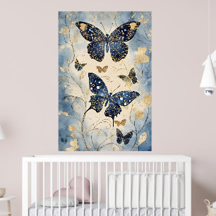 Affiche Papillons de style japonais,