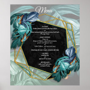 Affiche Papillons du Paradis/Tropical Turquoise Splash