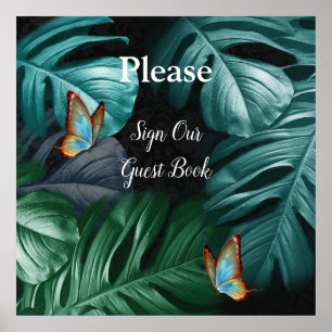 Affiche Papillons du Paradis/Tropical Turquoise Splash