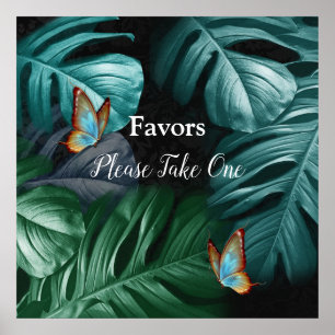 Affiche Papillons du Paradis/Tropical Turquoise Splash