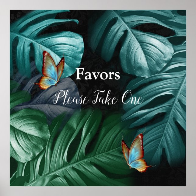 Affiche Papillons du Paradis/Tropical Turquoise Splash (Devant)