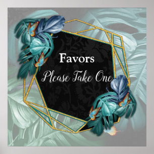 Affiche Papillons du Paradis/Tropical Turquoise Splash