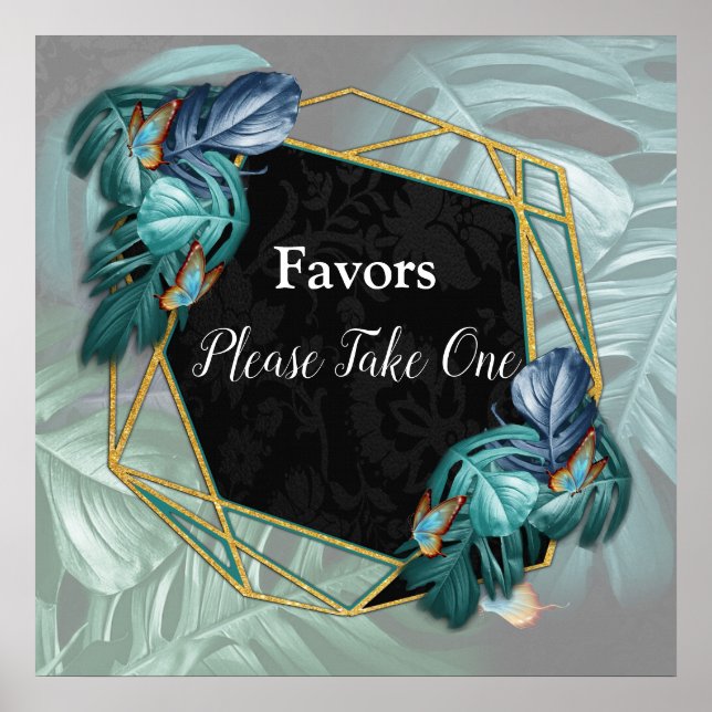 Affiche Papillons du Paradis/Tropical Turquoise Splash (Devant)