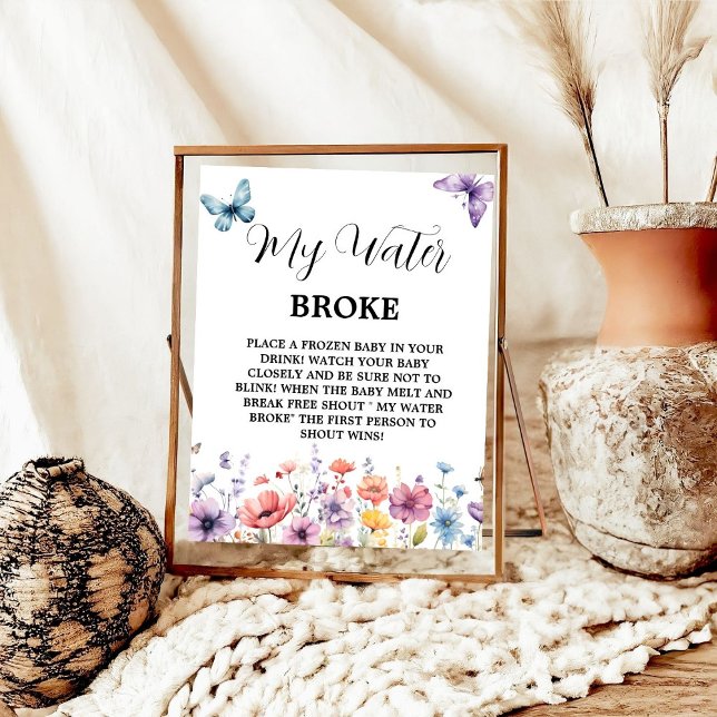 Affiche Papillons eau cassé Baby shower panneau de jeu (Créateur téléchargé)