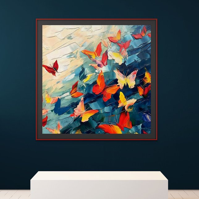 Affiche Papillons en mouvement – Vol abstrait expressif (Butterflies in Motion – Expressive Abstract Flight)