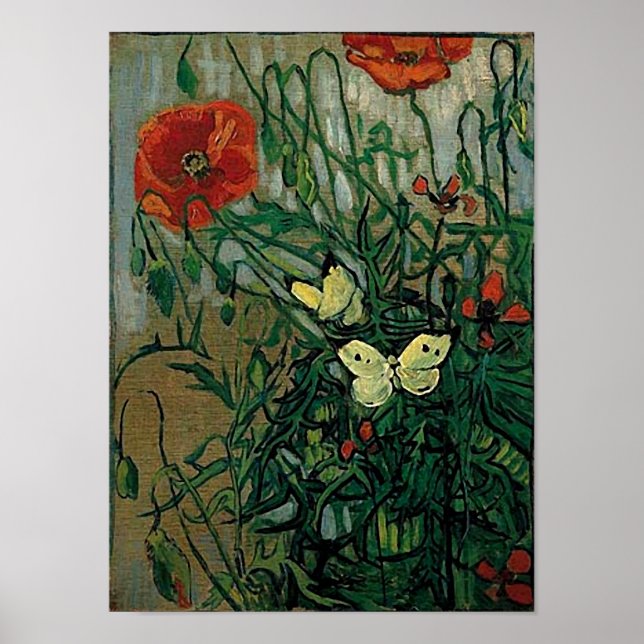 Affiche Papillons et papillons (F748) Van Gogh Art (Devant)