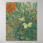 Affiche Papillons Et Poppies De Vincent Van Gogh<br><div class="desc">Papillons Et Poppies De Vincent Van Gogh</div>