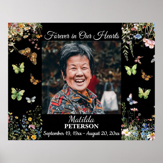 Affiche Papillons fleur sauvage Célébration De La Vie (Devant)