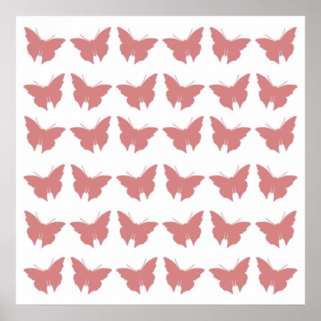 Affiche Papillons gras rose (Devant)