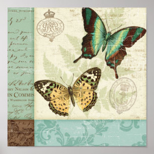 Affiche Papillons jumeaux