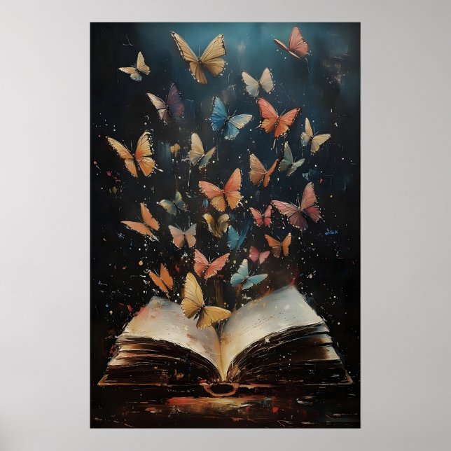 Affiche Papillons Livres Impression, Librairie Nature Vint (Devant)